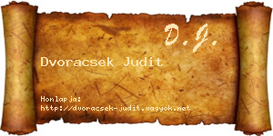 Dvoracsek Judit névjegykártya